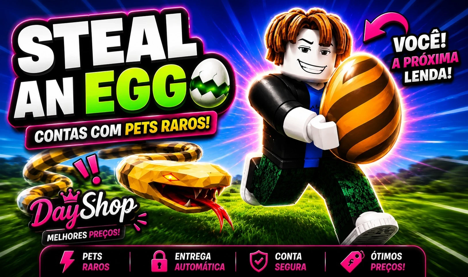 (Conta Fornecedor) Roube um Ovo | Steal An Egg | Melhor Preço