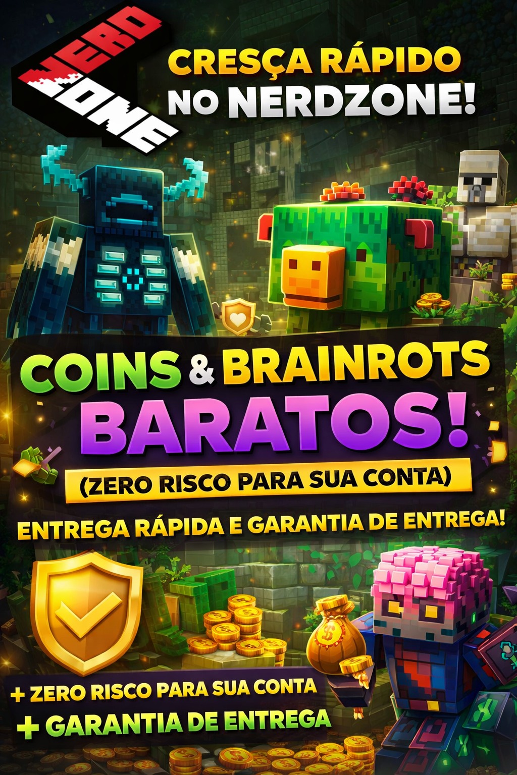 Coins, Brainrots, Keys NerdZone — Cresça Rápido